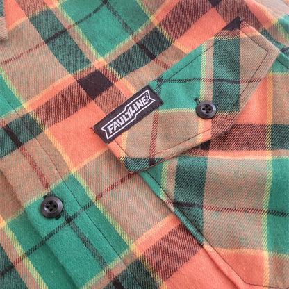 McCoy Flannel Button Up Shirt - Orange/Green/Black